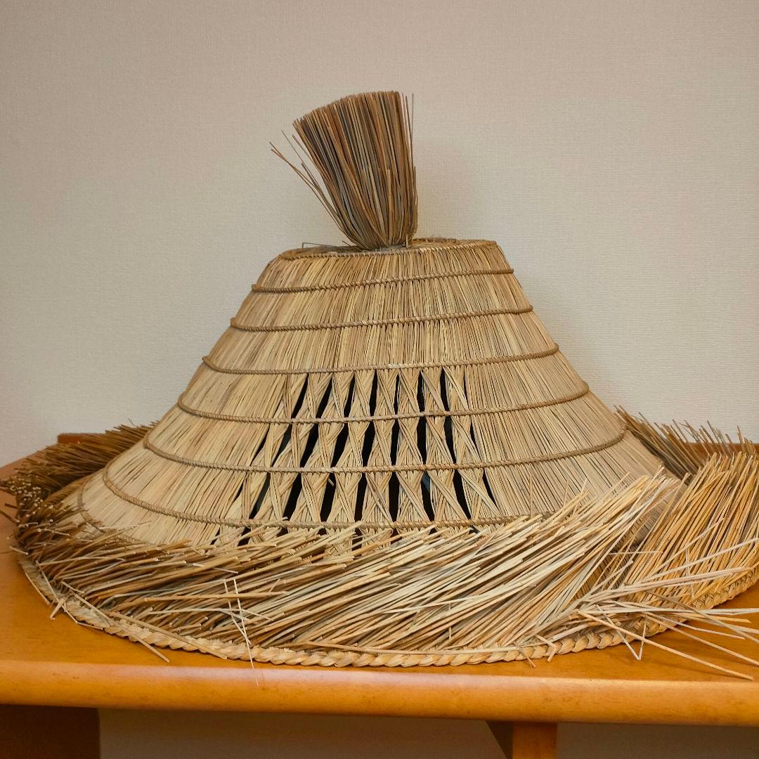 浪人笠 深編笠 虚無僧 小道具 演劇 時代劇 インテリア　座布団付き