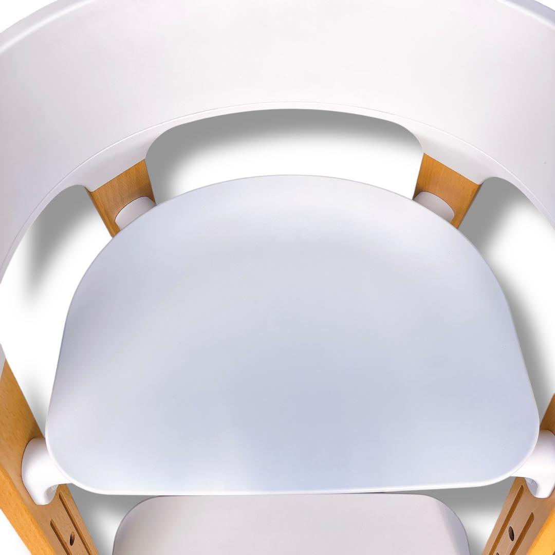 美品 ストッケ STOKKE ストッケ ステップス ハイチェア 白×木目 子供用
