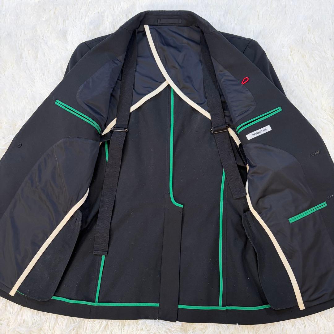 【美品】ヘルムートラング パイピング テーラードジャケット 日本製 黒 36