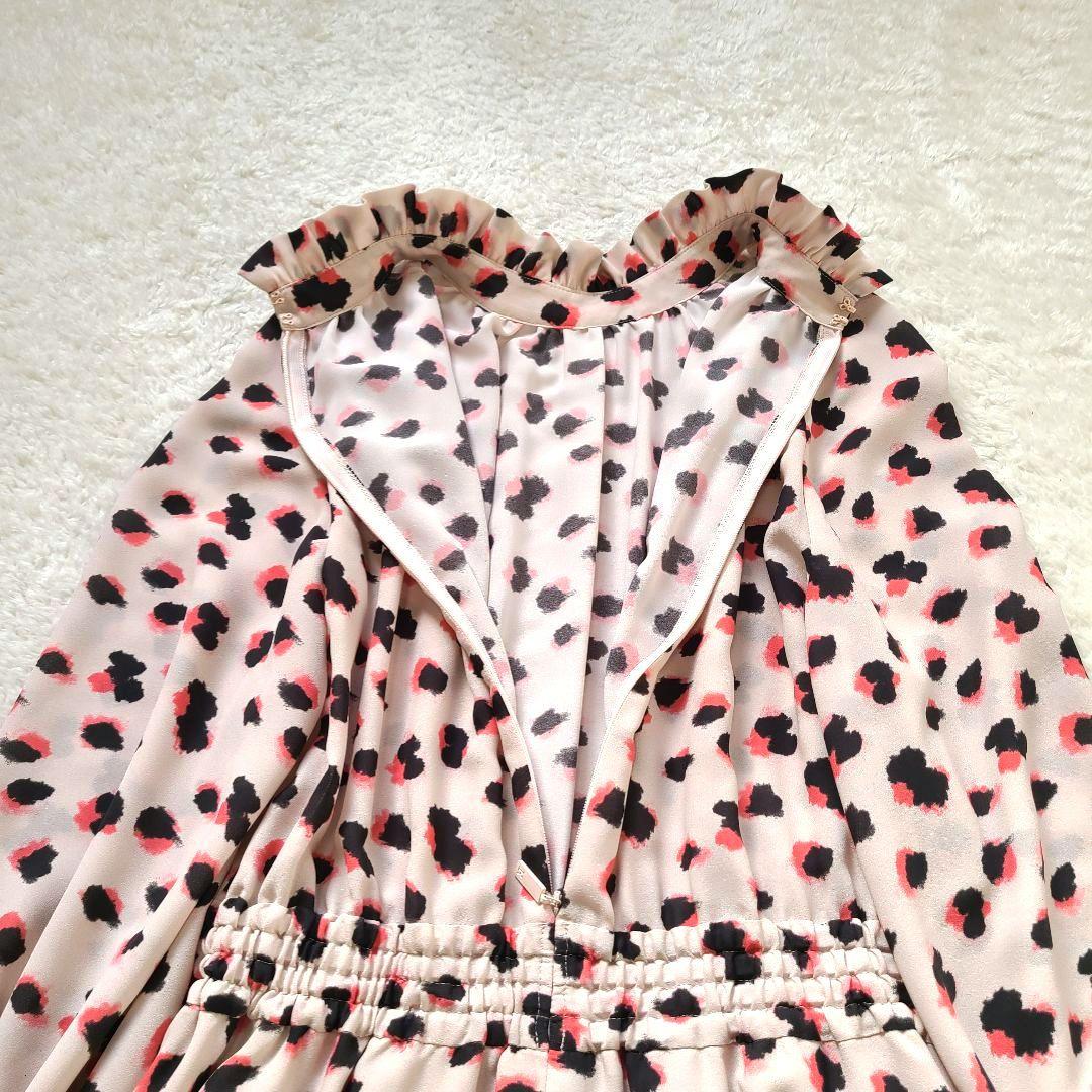 【希少】　2024年製　ルネ　ワンピース　レオパード　フリル　フレア　Aライン