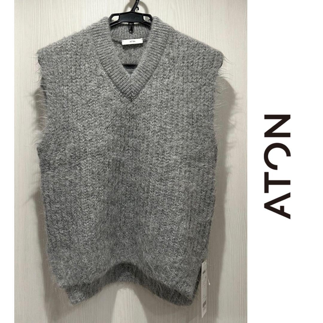 【ATON】ALPACA FUR　Ｖネックベスト