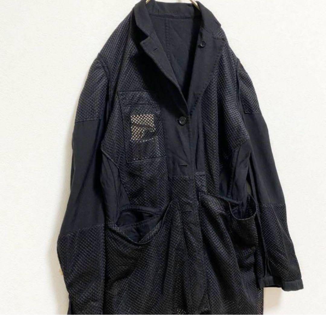 ブラックコムデギャルソン　ポリ縮　レイヤード ジャケット