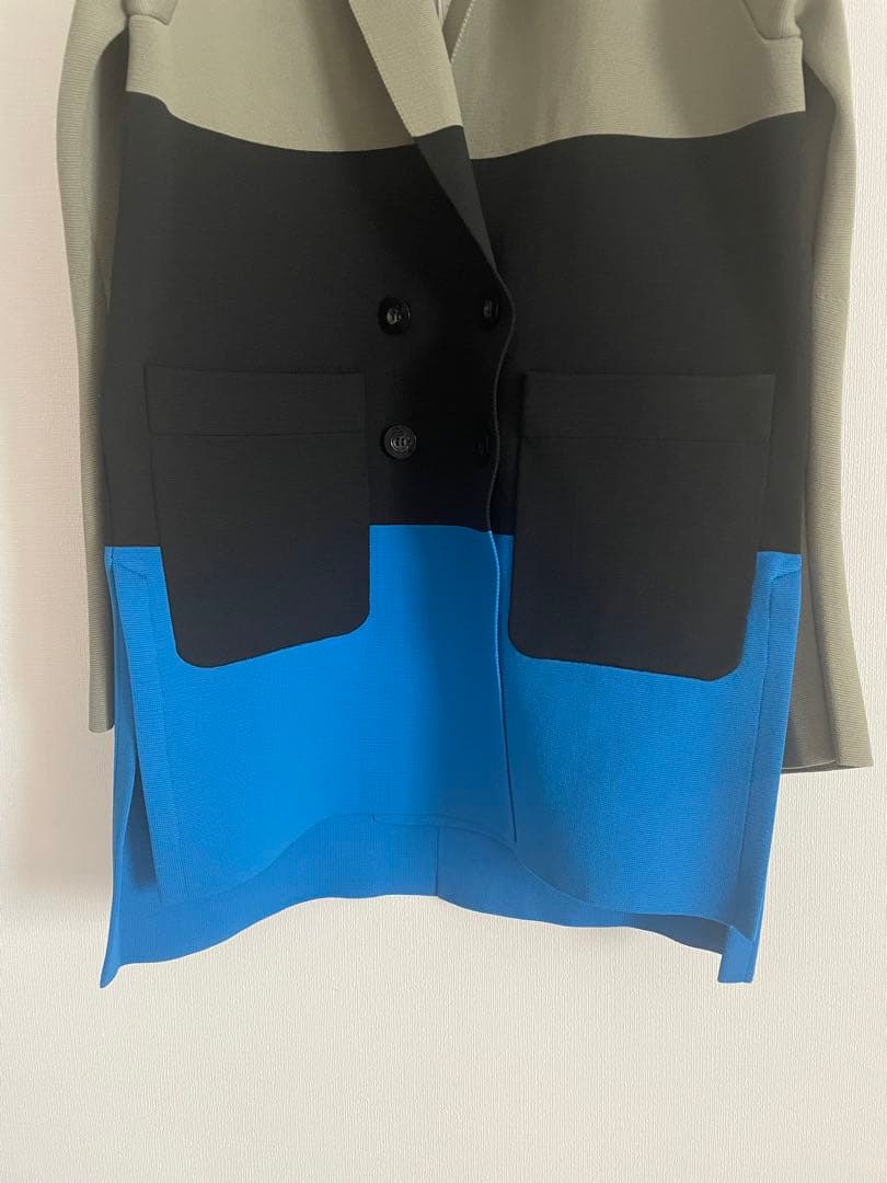 スクエアショルダーニットジャケット