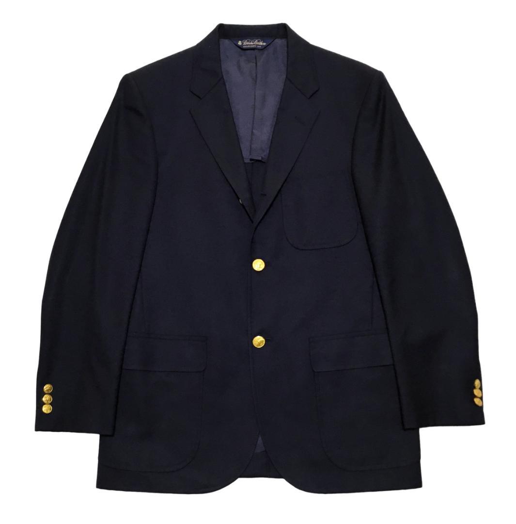 ブルックスブラザーズ 金ボタン 紺ブレザー 37SHT 3ボタン 段返り