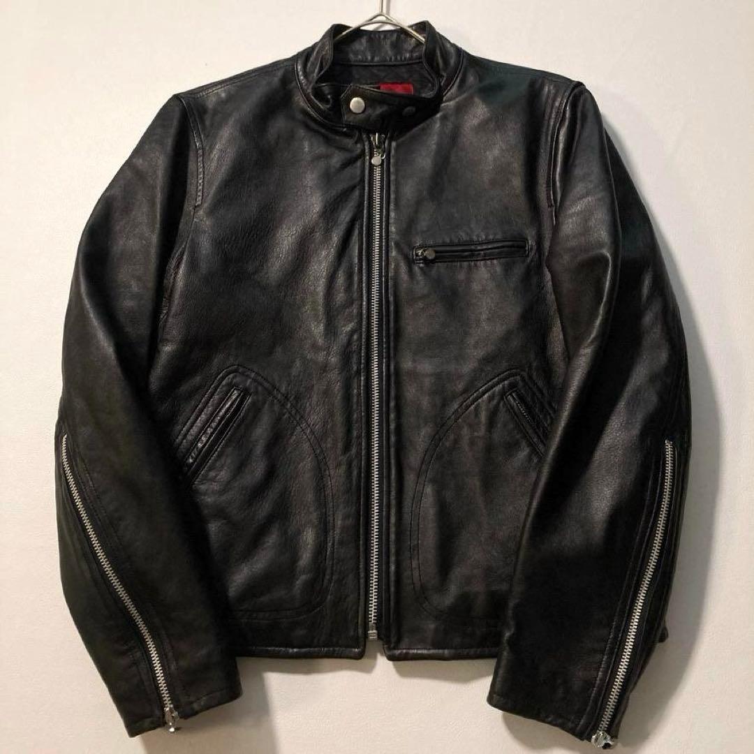 【くま子】ピンクハウス　シングルライダース レザージャケット ブラック