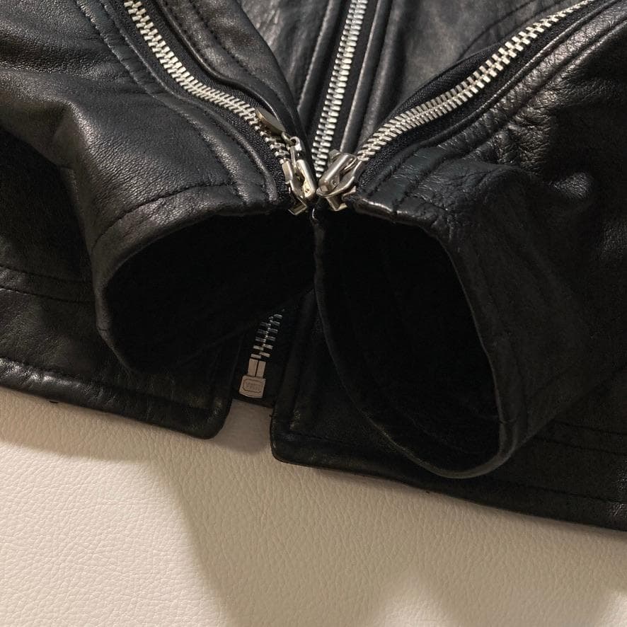 【くま子】ピンクハウス　シングルライダース レザージャケット ブラック