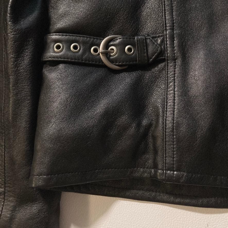 【くま子】ピンクハウス　シングルライダース レザージャケット ブラック