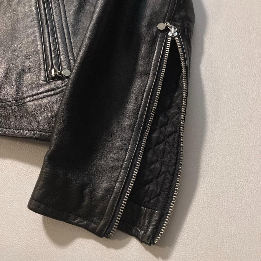 【くま子】ピンクハウス　シングルライダース レザージャケット ブラック