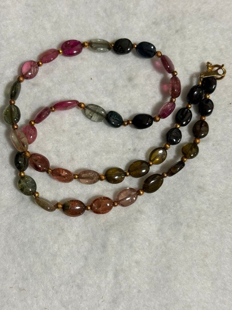 K18 トルマリン　ネックレス