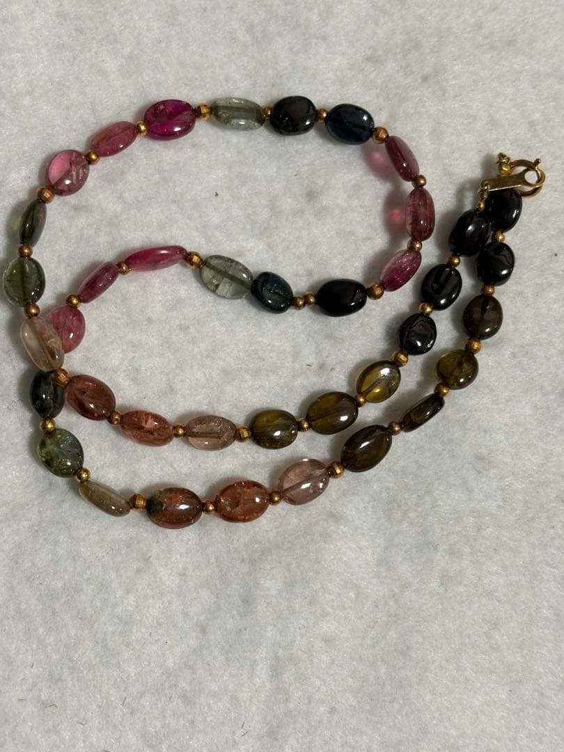 K18 トルマリン　ネックレス