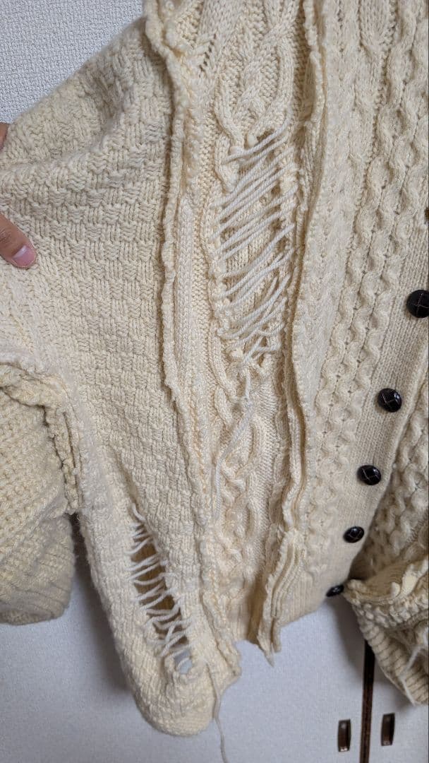 再構築 リメイク フィッシャーマンズニット グランジ