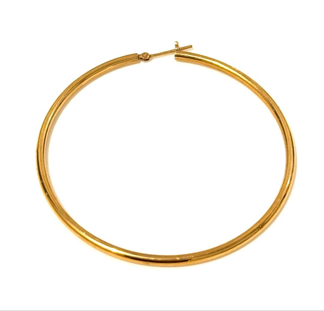 K18 YG 4㎜ フープピアス(片耳用)/ジュエリーツツミ