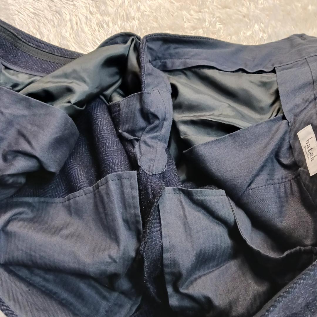 batak house cut 日本製 英国製ウール 厚手生地 ヘリンボーン 紺