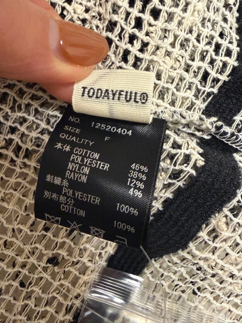 todayful エンブロイダリーメッシュシャツ