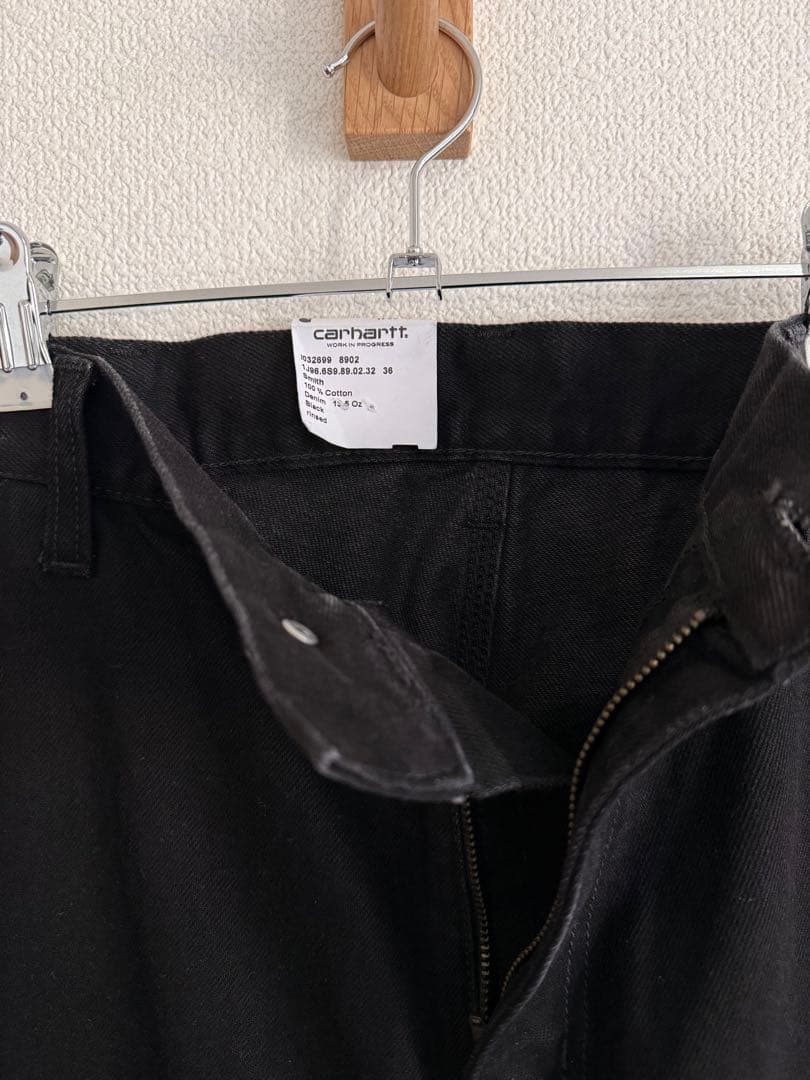 R*.様 Carhartt WIP ダブルニーパンツ ブラック 36×32 新品