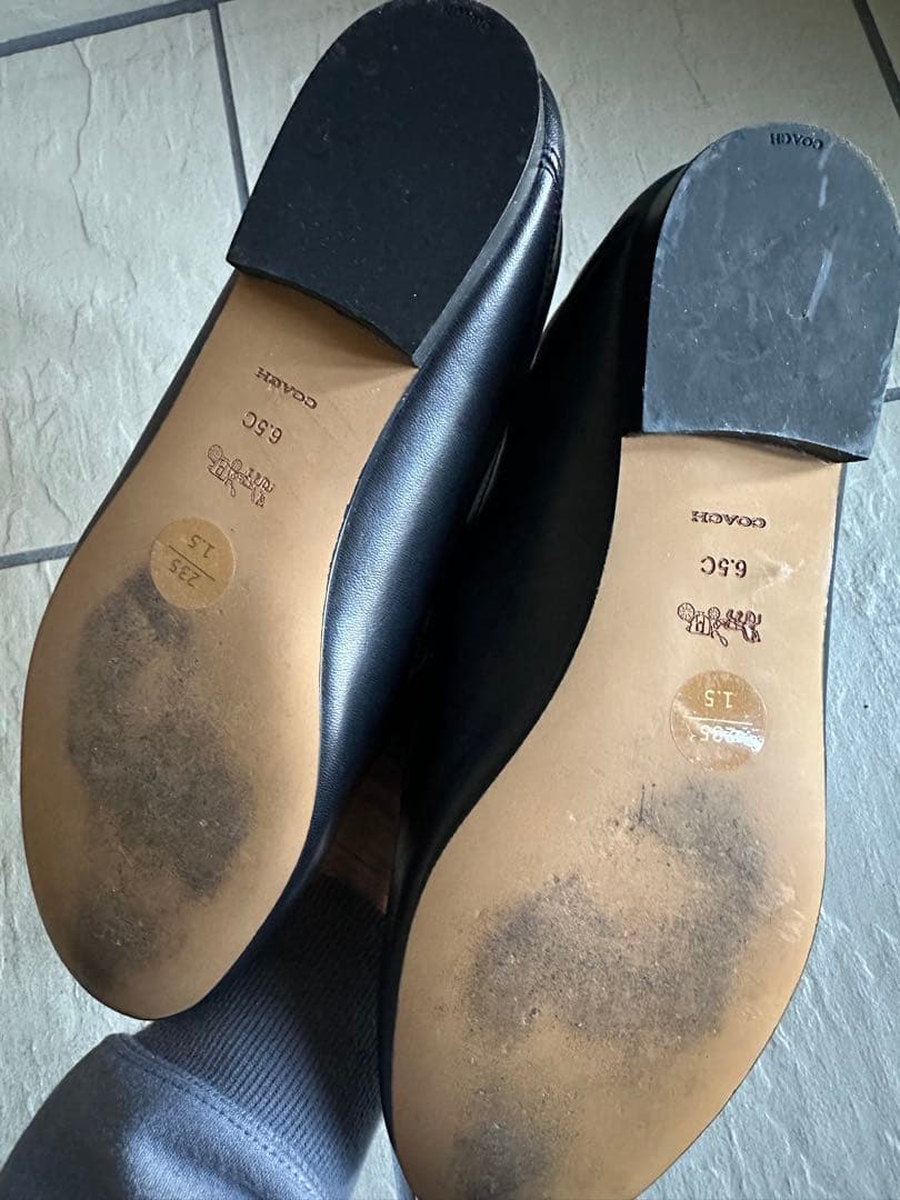 COACH コーチ　ブラックレザー ローファー　23.5cm 本日のみ値下げ中