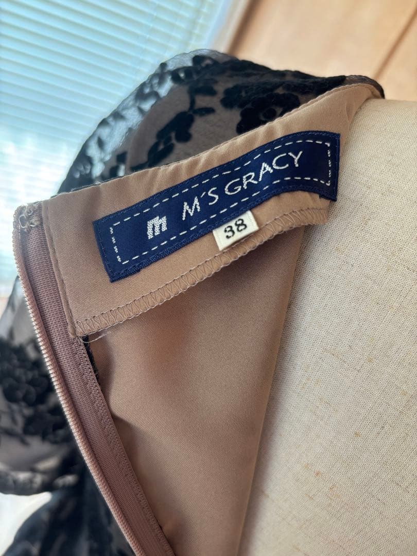 M's GRACY エムズグレイシー ワンピース 38 花柄 結婚式 フォーマル