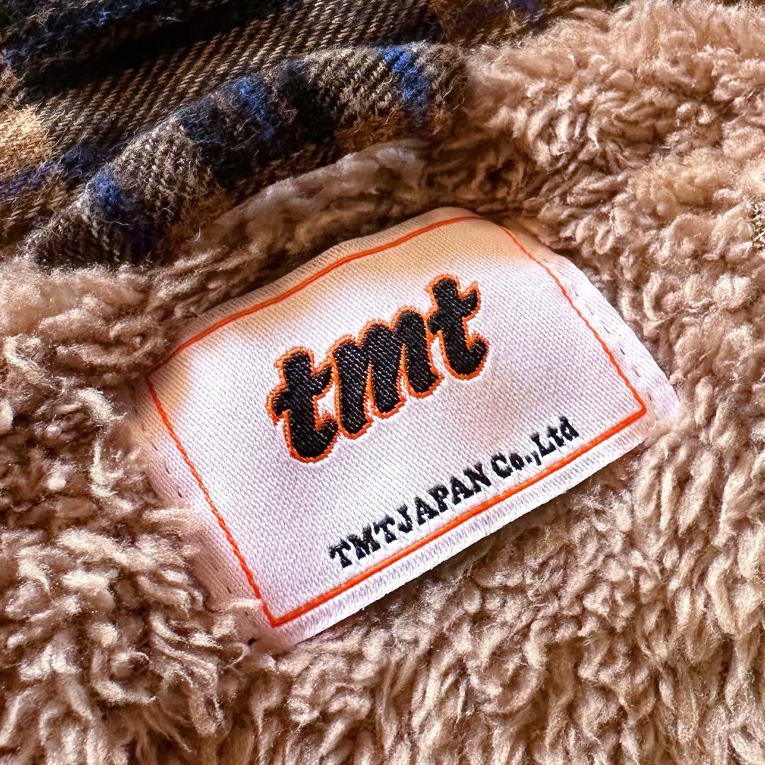 TMT：名作【コットン•フランネル×ボア•ライナー】チェック柄•シャツジャケット