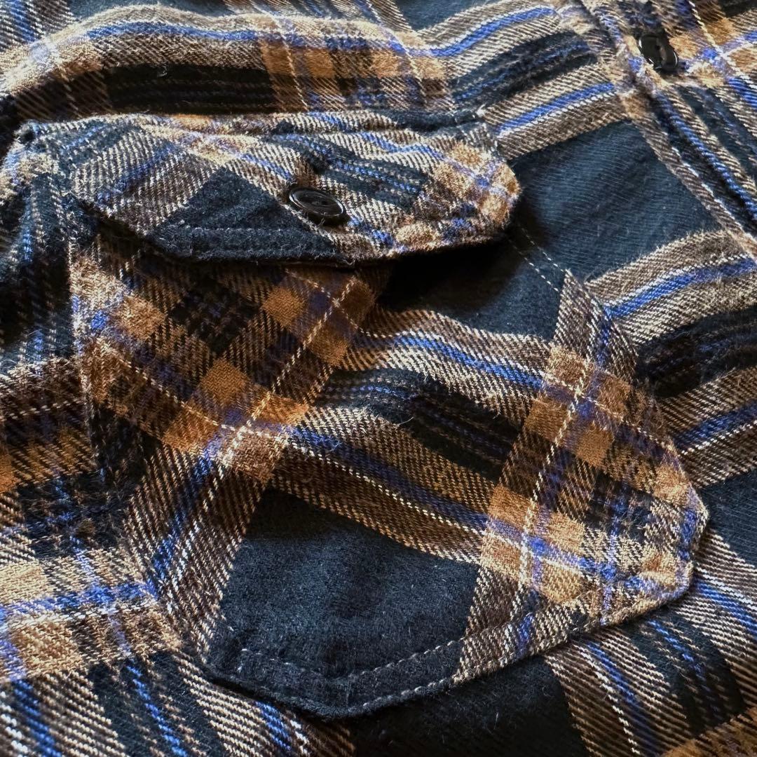 TMT：名作【コットン•フランネル×ボア•ライナー】チェック柄•シャツジャケット