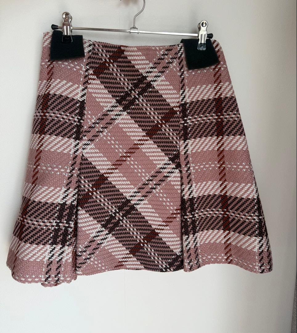【新品未使用✨美品】SNIDELスナイデル ロービングチェックスカート ピンク2