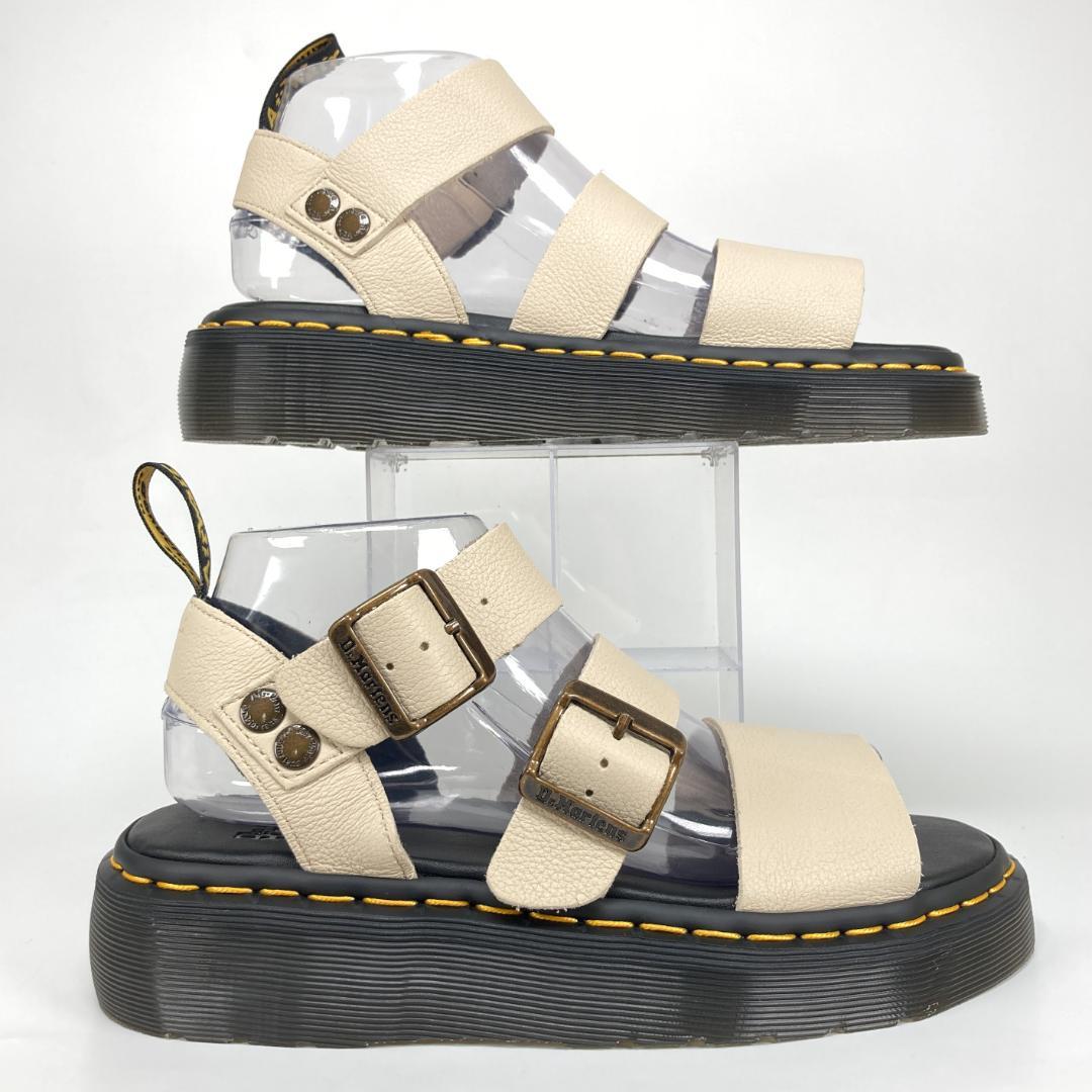 ドクターマーチン　GRYPHON QUAD　レザーストラップサンダル　ベージュ