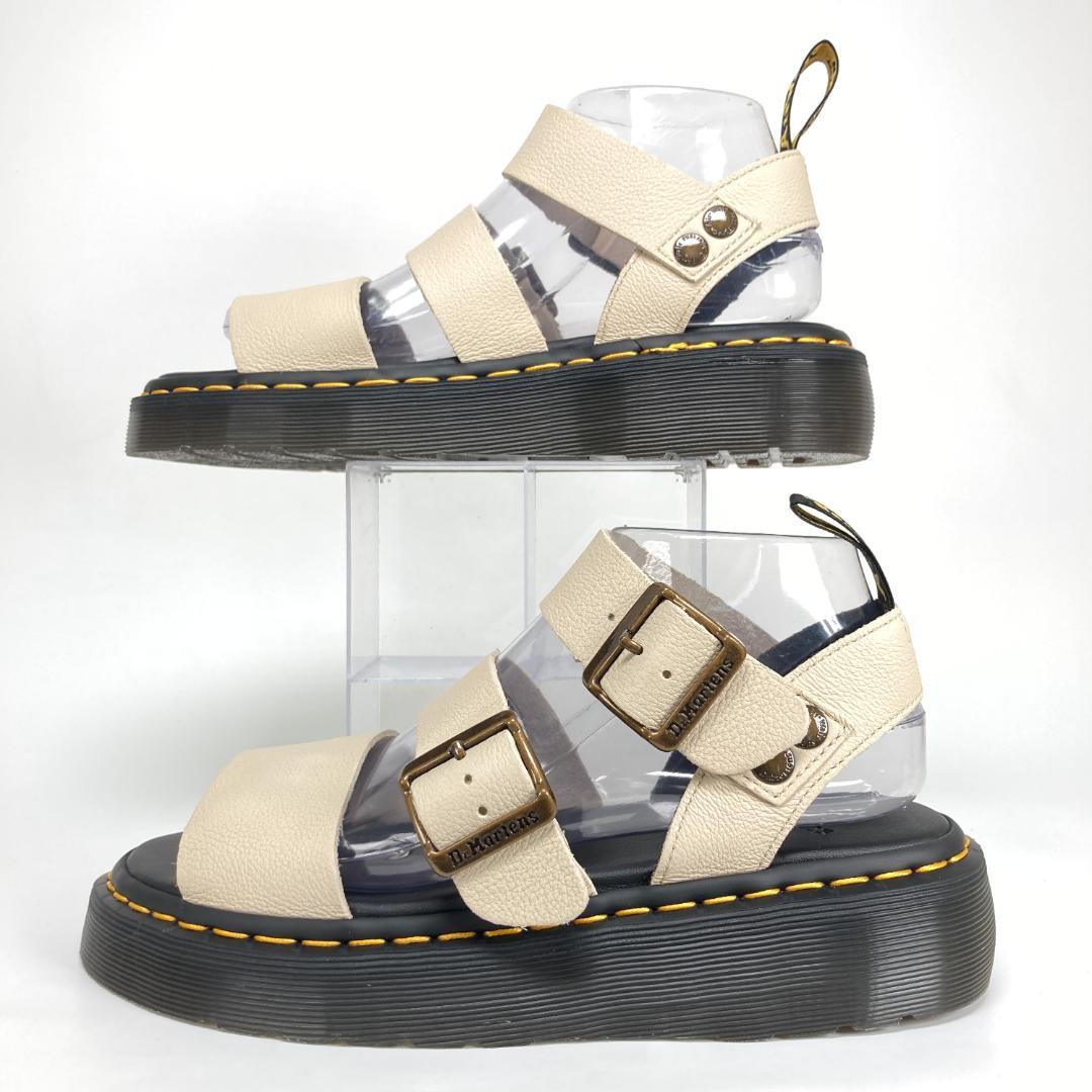 ドクターマーチン　GRYPHON QUAD　レザーストラップサンダル　ベージュ