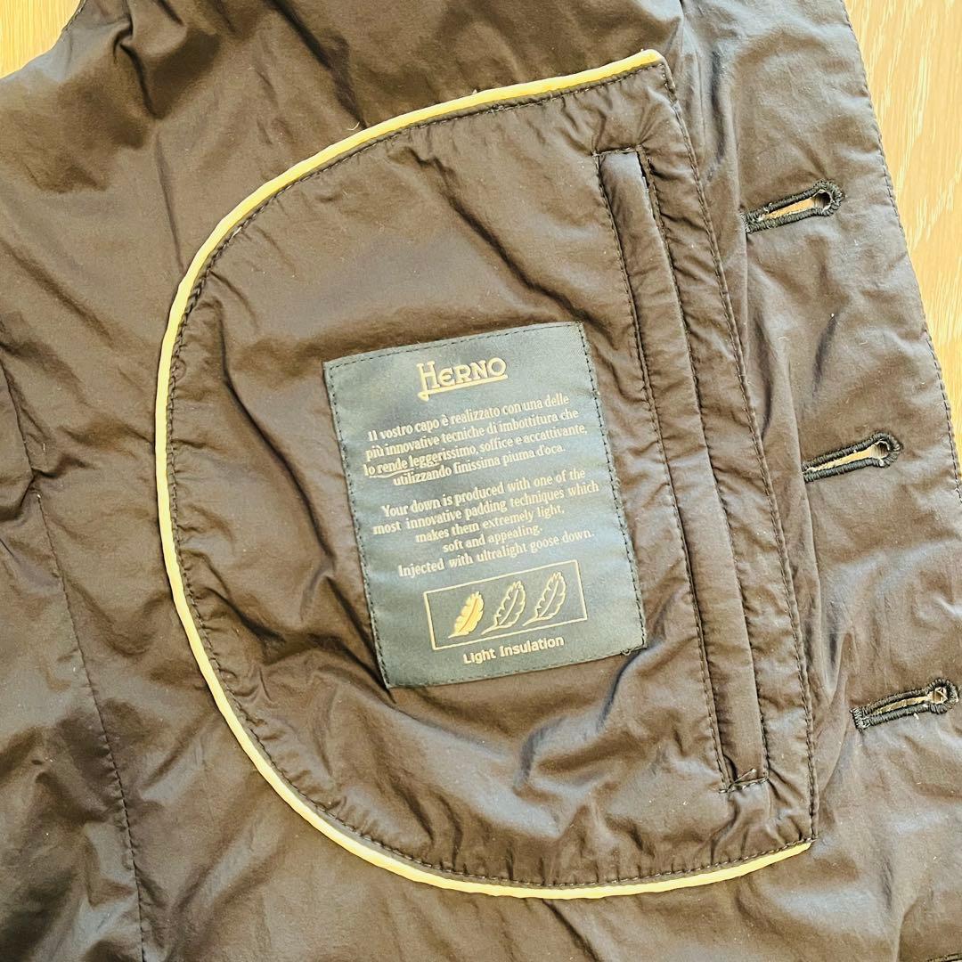 Herno ネイビー ダウンベスト 44