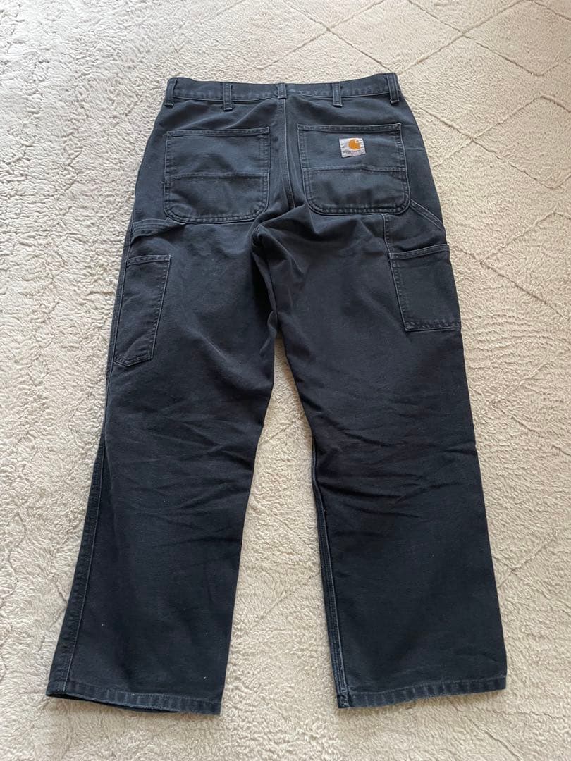 美品☆グッドサイズ Carhartt カーハート ダック地 ペインターパンツ 黒
