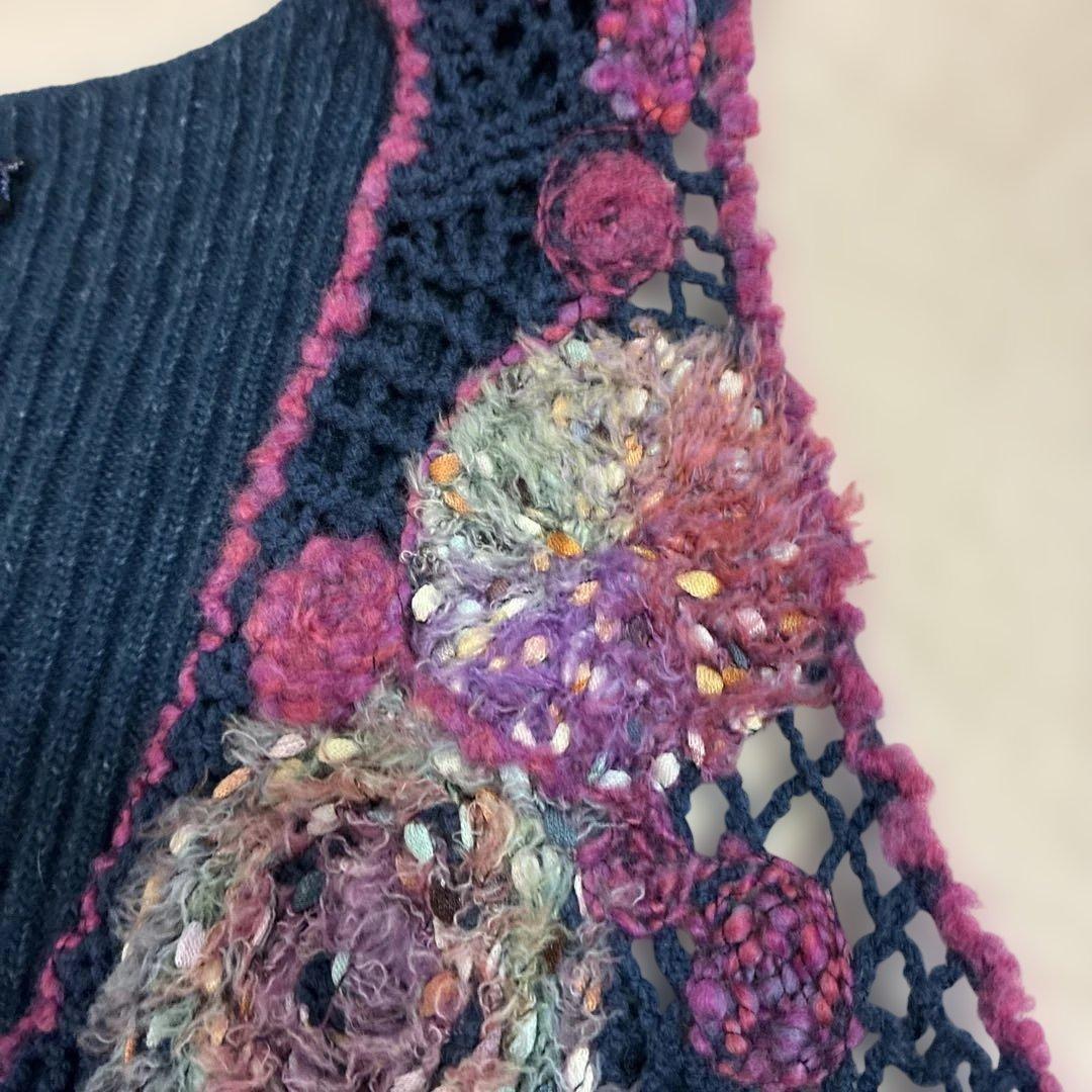 M＆kyoko 多色花柄モチーフニットベスト（美品）
