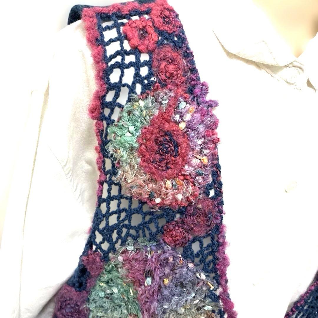 M＆kyoko 多色花柄モチーフニットベスト（美品）