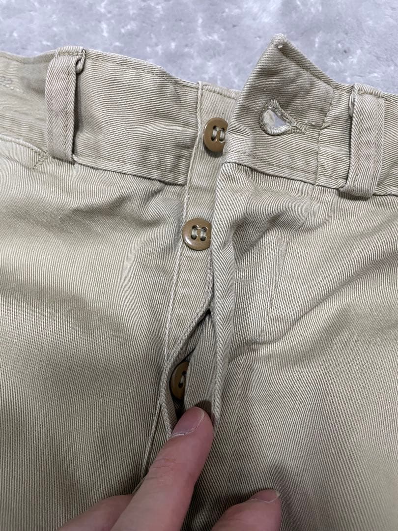 50s ARMYチノパン　ヴィンテージ　ベージュ チノパン ボタンフライ