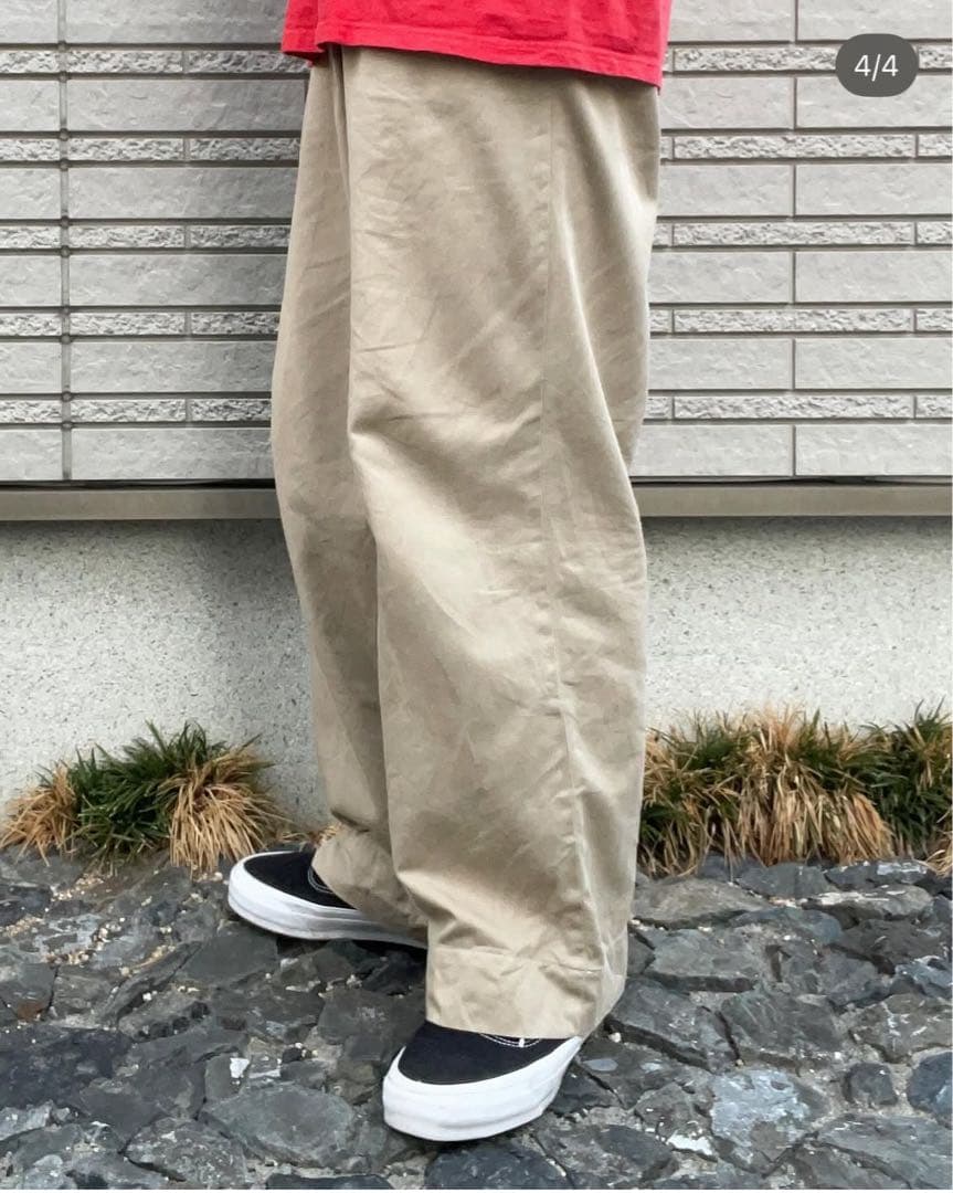 50s ARMYチノパン　ヴィンテージ　ベージュ チノパン ボタンフライ