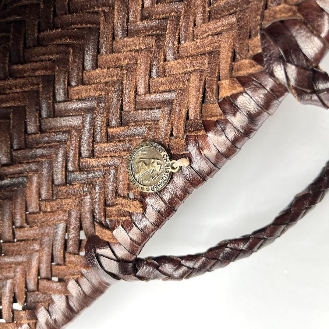 【美品】DRAGON かごバッグ セントクリストファー  ブラウン