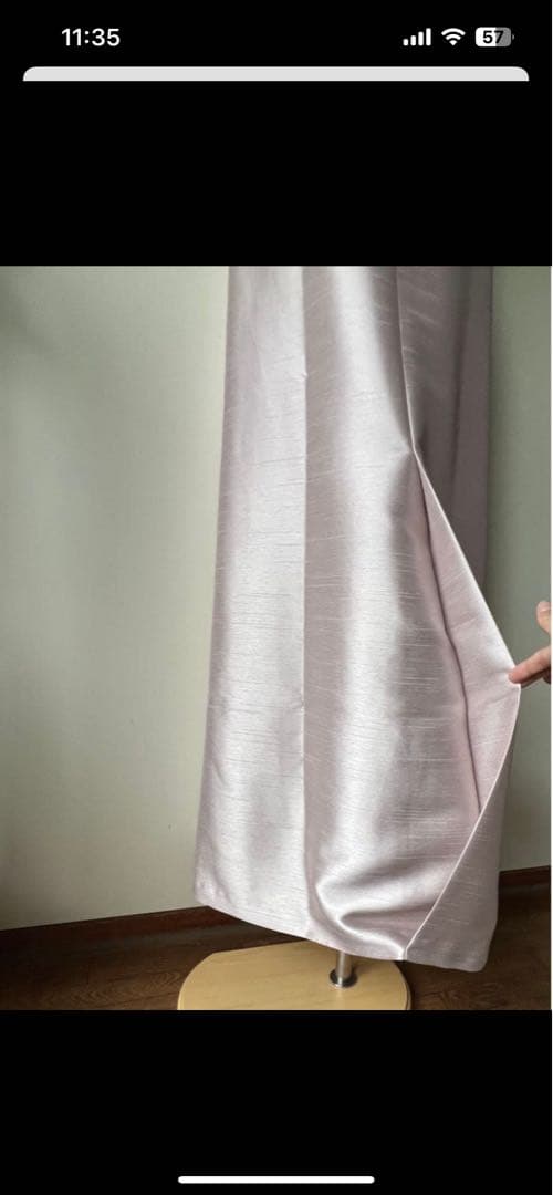 極美品　GENIE SOIR高級シャンタン生地ワンピース アンサブル15号