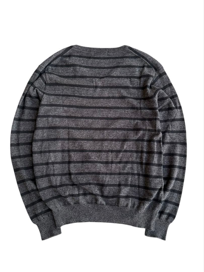 トップス cashmere mix border pattern knit