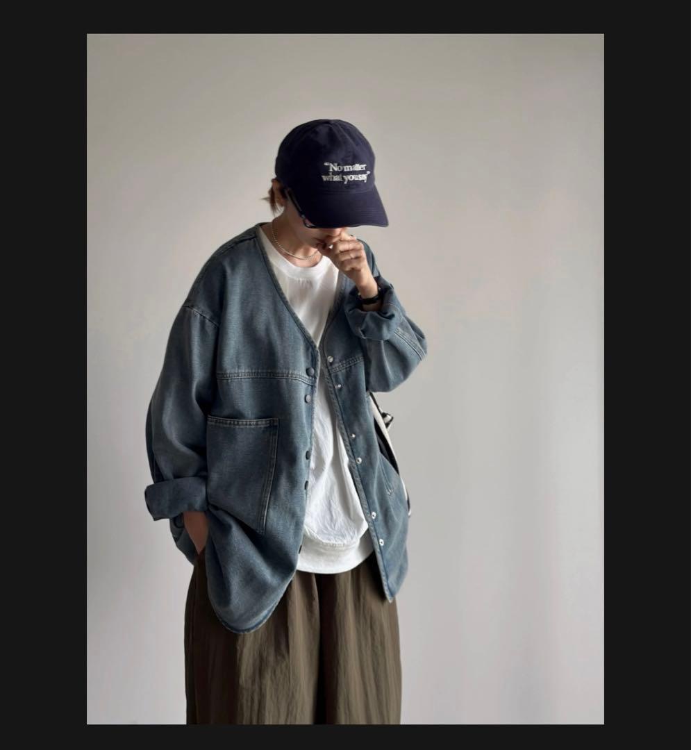 お値引き可　今季　ARULLE ノーカラーデニムジャケット