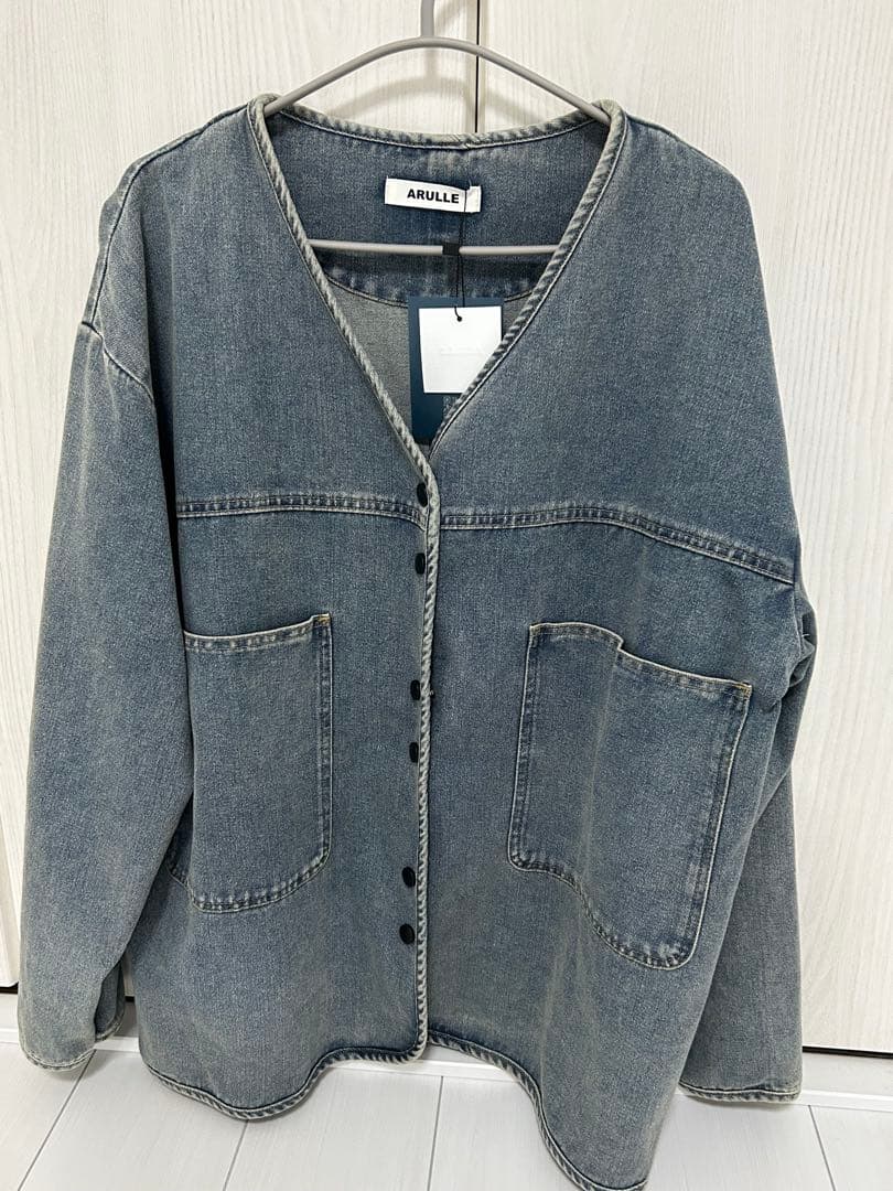 お値引き可　今季　ARULLE ノーカラーデニムジャケット