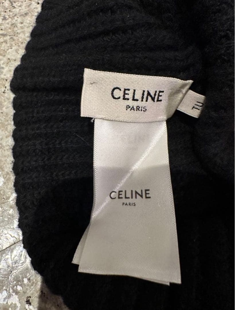 CELINE ブラック ビーニー　ニット帽