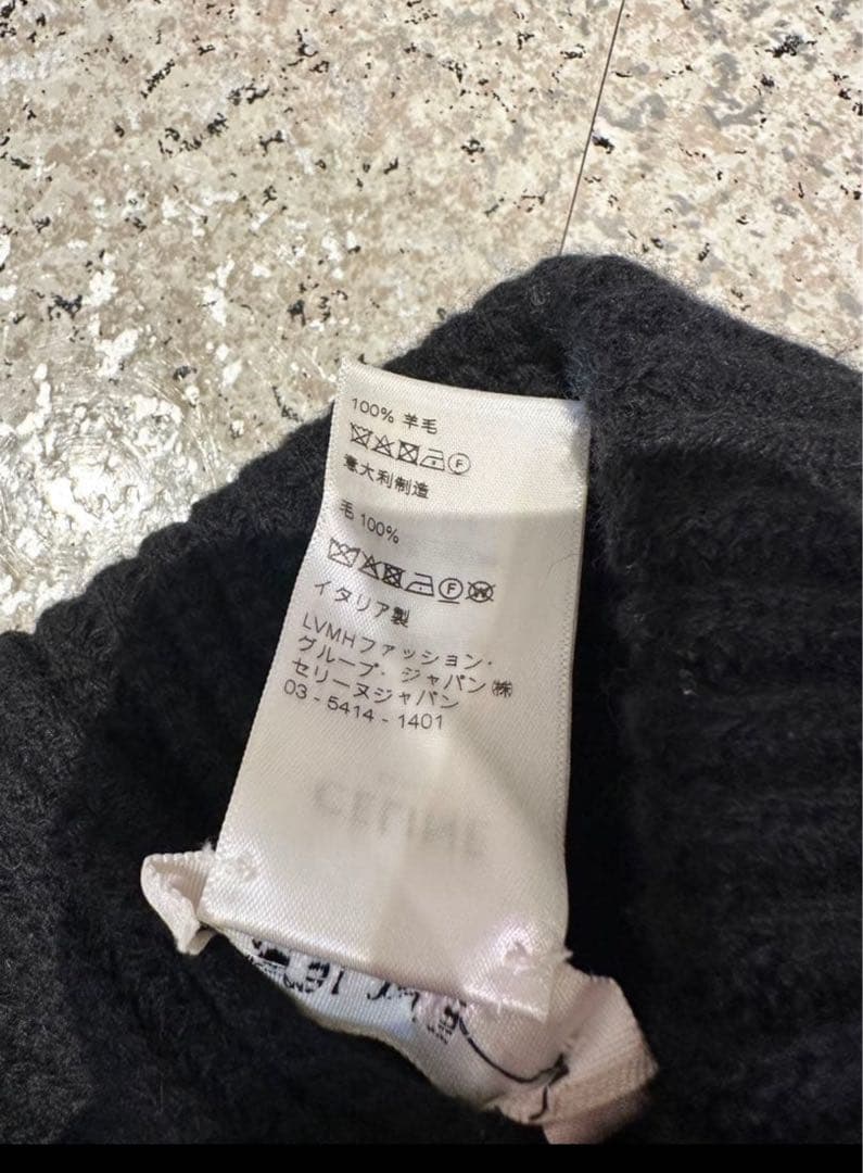 CELINE ブラック ビーニー　ニット帽