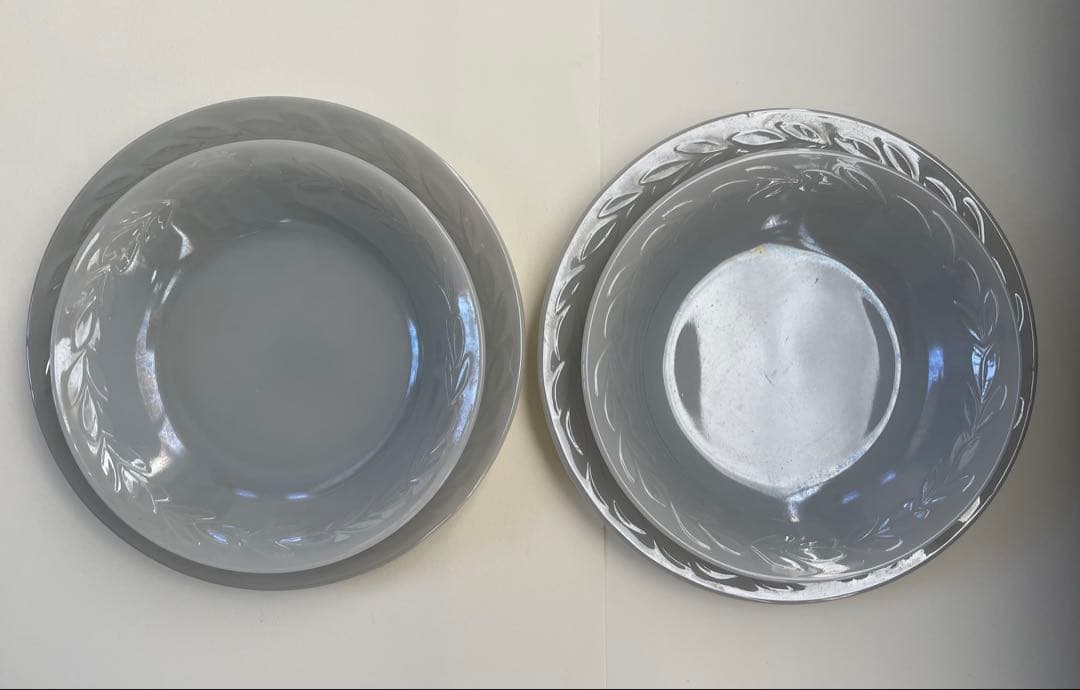 Fire king ファイヤーキングアンティークボウルと中皿2セット(4点）