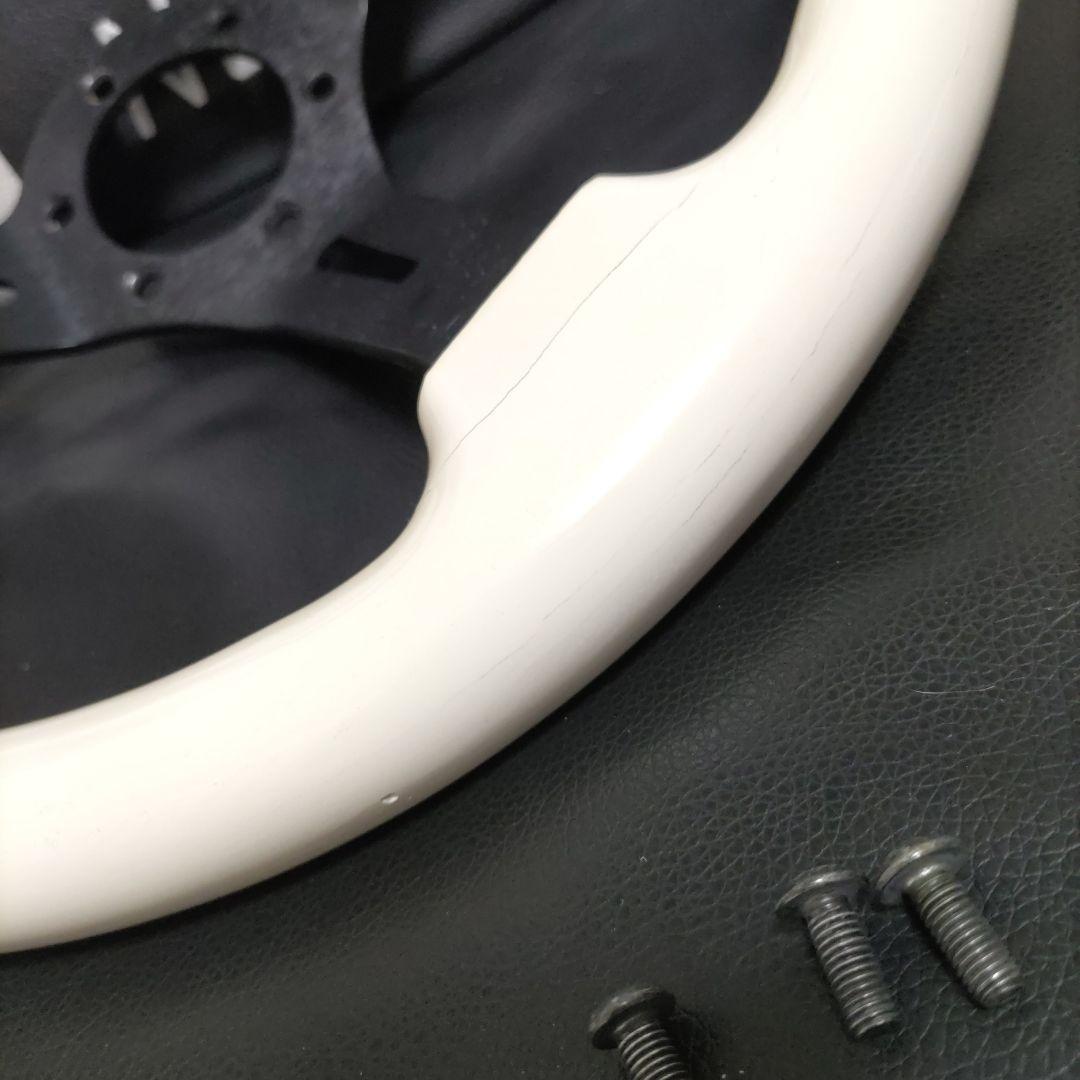 アベニュー ステアリング ホワイト ブラック ディープ ホーンボタン USDM