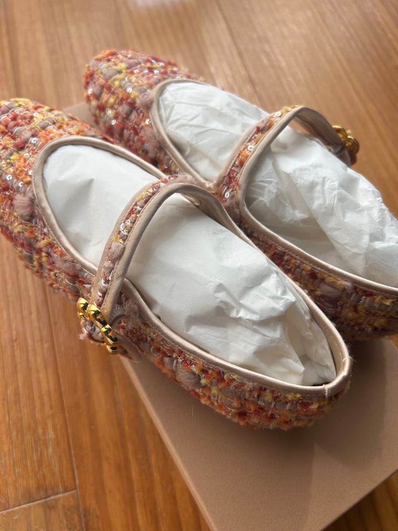 OHGA PETIT TWEED PUMPS ベージュ23.0cm パンプス