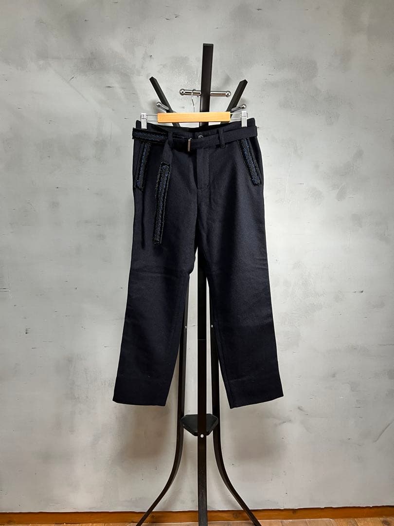 sacai 17AW チロリアン刺繍 ウールパンツ 1 サカイ　入手困難