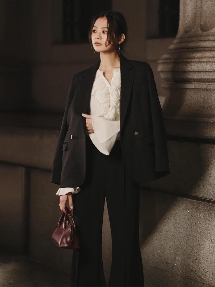 【新品】anuans ベーシックダブルジャケット BLACK 1サイズ