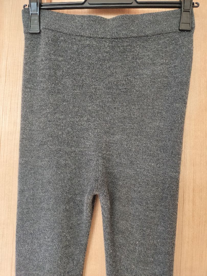 DRESS HERSELF シルクウール/レギンスパンツ　チャコールグレー