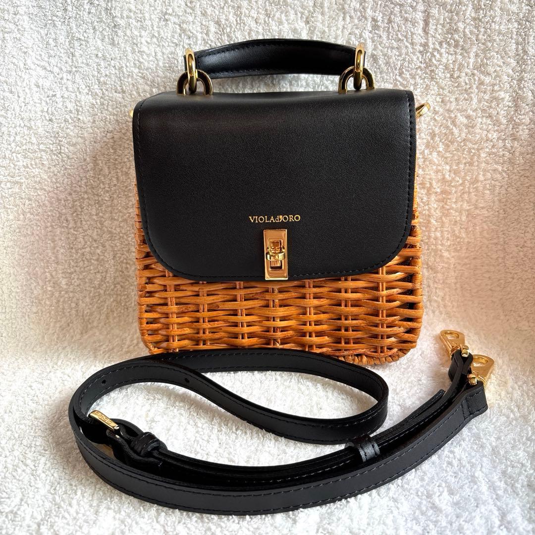 【未使用品】VIOLAd'ORO ヴィオラドーロ かごバッグ　ショルダー