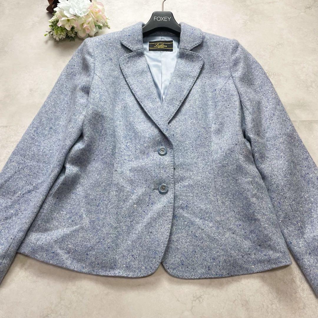 カシミヤ100%✨レリアン テーラードジャケット ジョンストンズ 水色 M 美品