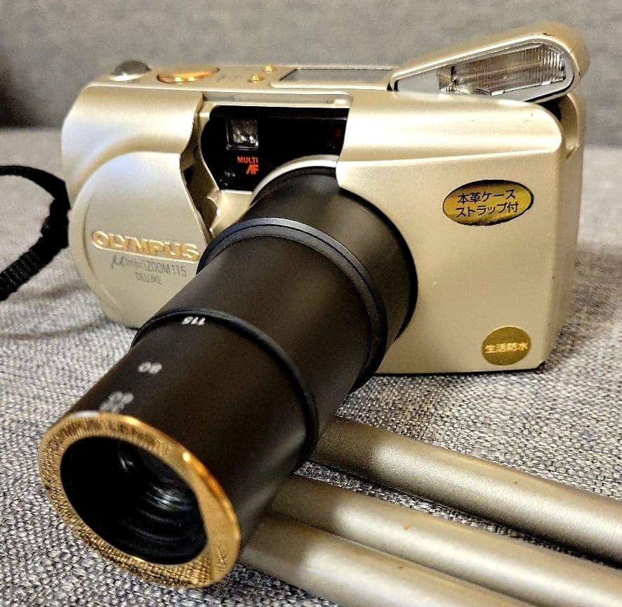 olympus μ zoom 115 deluxe ミニ三脚・ケース・リモコン付