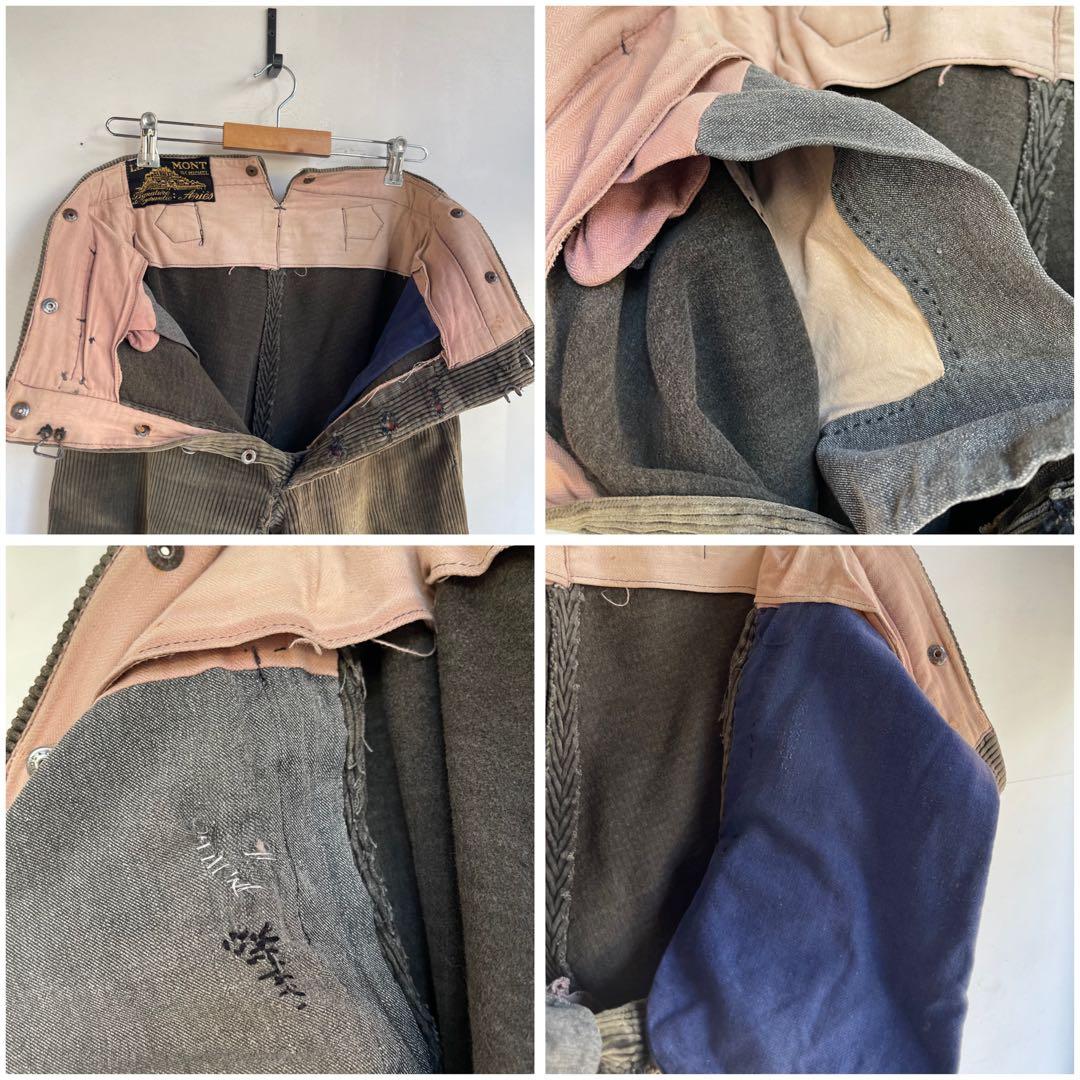 30s 40s モンサンミッシェル コーデュロイパンツ ヴィンテージ 古着