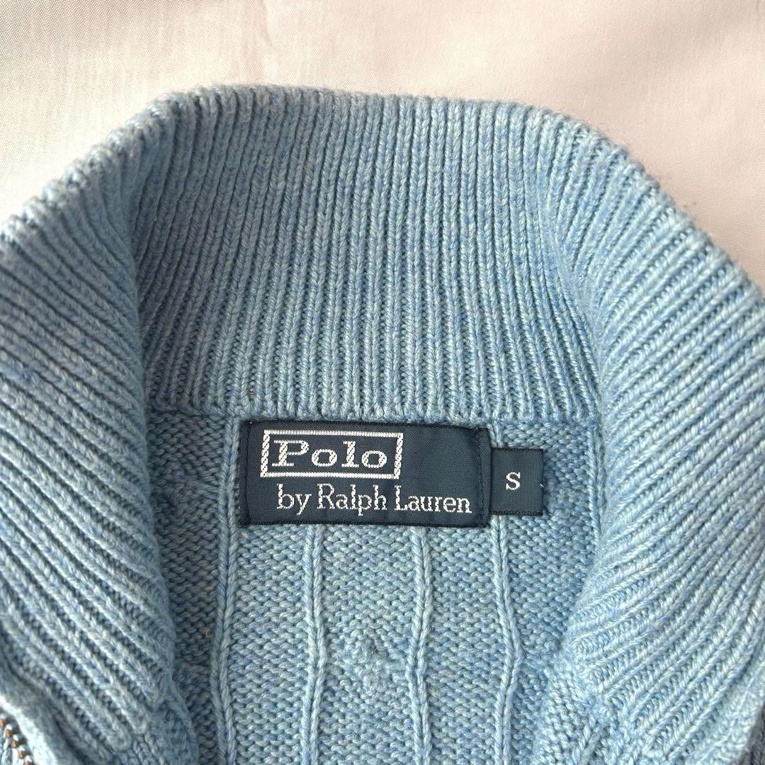 ポロラルフローレン ケーブルニット ハーフジップ セーター ポニーロゴ シルク